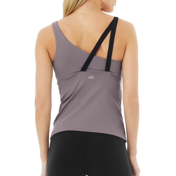 Alo Yoga Repose Tank, purple dusk/black, size S - Picture 4 of 6